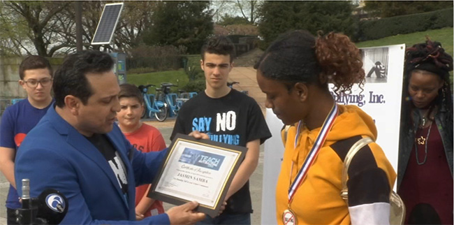 13 year old honored after nearly being Lillies over being bullying